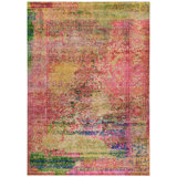Pink Multicolored Alchemy Transitional Silk Rug - 9'3"" x 13'5""