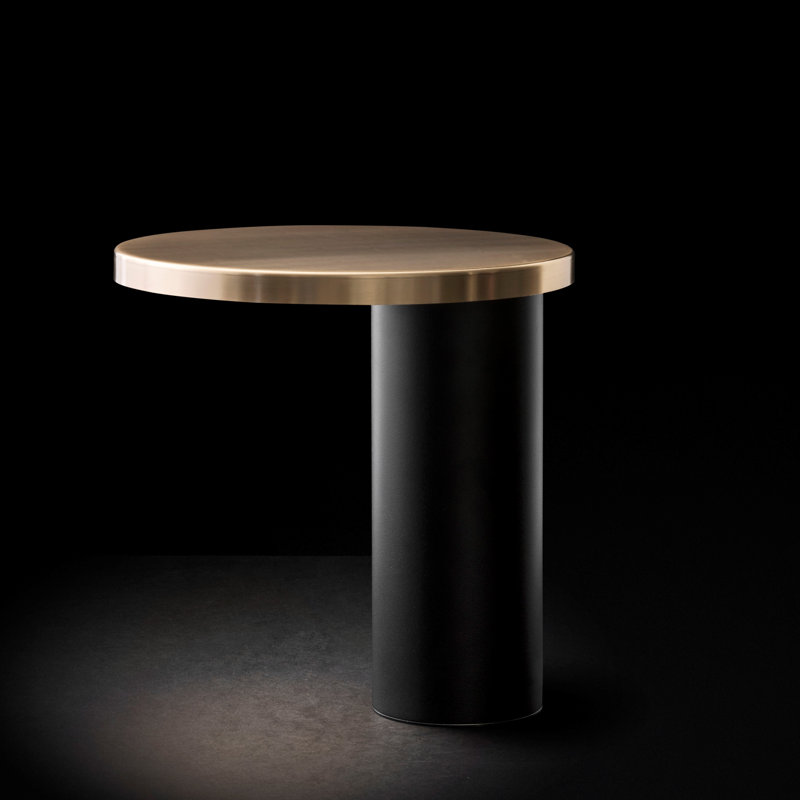 Cylinda LED Table Lamp, Matt Black/Satin Gold