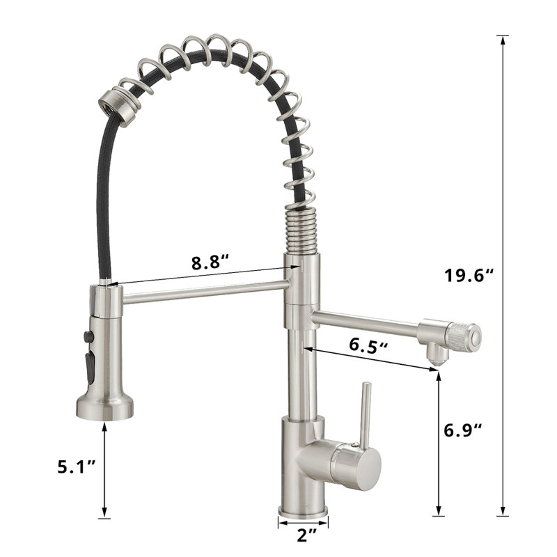 Purifier Kitchen Faucet Drinking Water Faucet, Pull Down Water Filter Kitchen Sink Faucets, Brushed Nickel