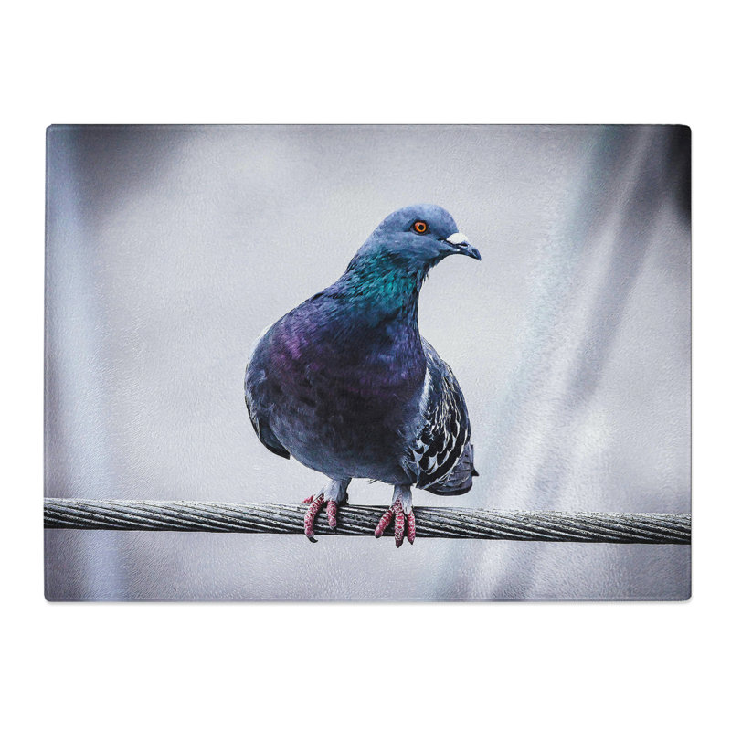Pigeon Bird Art  Glass Chopping Board