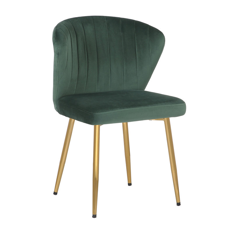Yokley 50 cm H Velvet Side Chair, Green