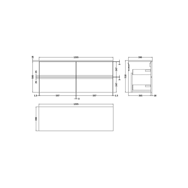 Urban 1200mm Wall Hung Single Vanity Base with Worktop, Satin White