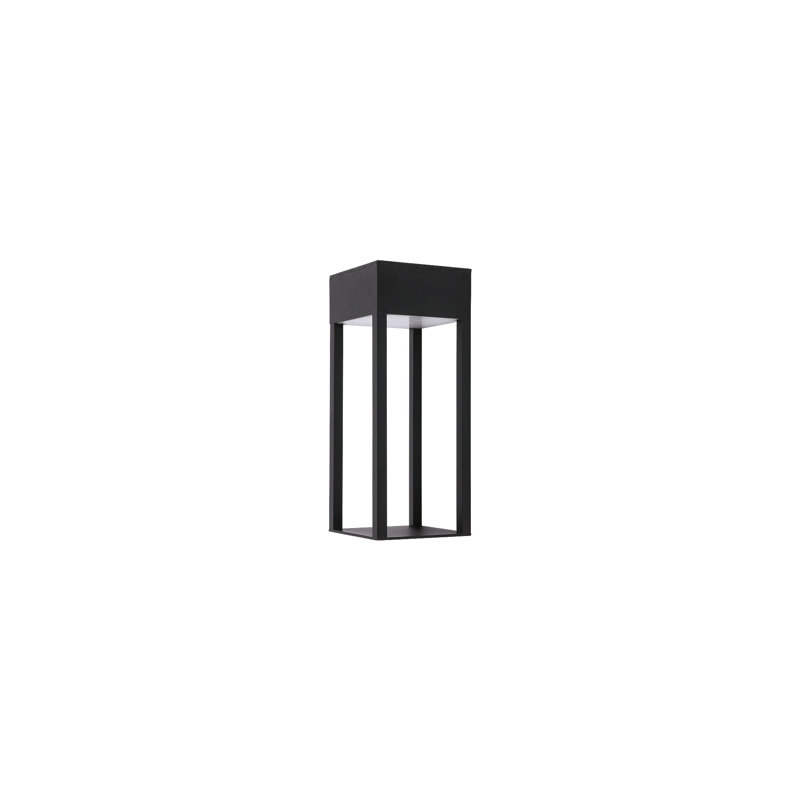 Elleanor Black 25cm H Integrated LED Frosted Glass Outdoor Wall Lantern