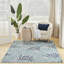 Tapis bleu / gris en polypropylène tissé à la machine Latrell-621980646