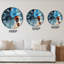 Horloge murale en forme de montgolfière bleue dans la nuit étoilée-345579388