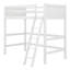 Lit mezzanine simple en bois massif avec échelle-36430628