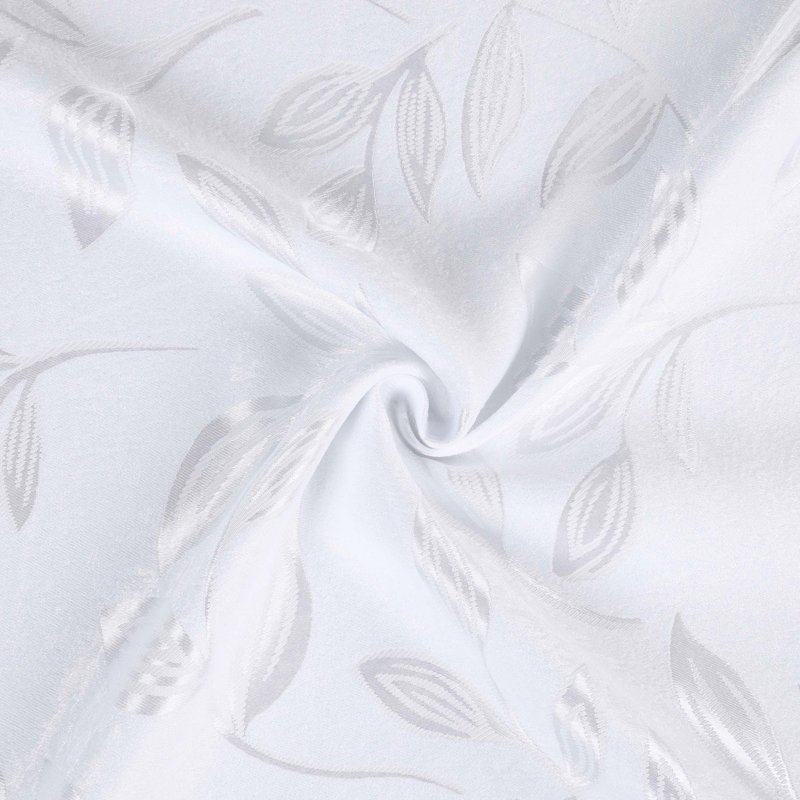  Rideaux occultant 100% polyester à motif de feuilles, Blanc / blanc, L 52 po x L 84 po