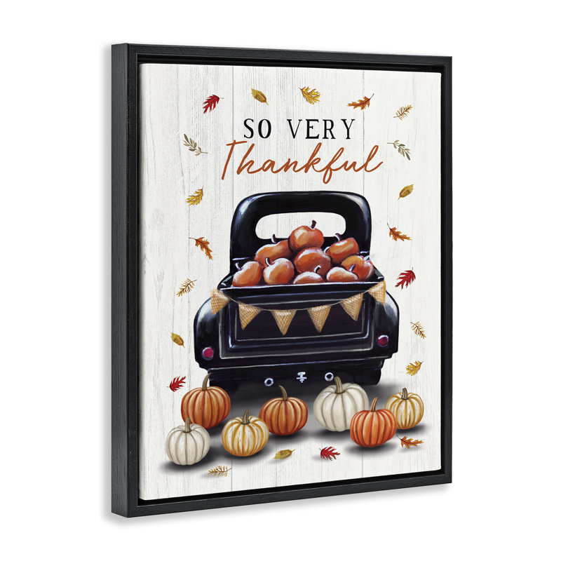 Cadre flottant Autumnal So Very Thankful, design par Elizabeth Tyndall, H 21 po x l 17 po, Cadre flottant noir de jais