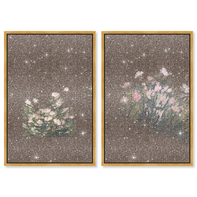 Secret Garden Set Set by Oliver Gal, 37"H x 55"W, Gold Floater Frame