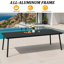 Ensemble repas pour 6 personnes en aluminium avec chaises empilables, parasol de patio et base lestée-141616818-141616830