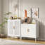 Armoire de rangement en acier pour garage en blanc, 2 tablettes réglables pour les outils de maison et de magasin, verrouillable, serrure de haute qualité, résistance, hauteur de 32,38 po, largeur de 16,15 po, profondeur, fixation murale, facile à assembler