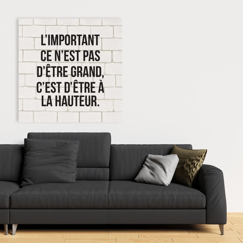 L'important ce n'est pas d'être grand - Toile pour chambre à coucher contemporaine