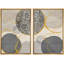 Mid-Century, anneau nordique, cercle, collage, formes abstraites, art moderne, décoration murale, bohème, 2 pièces-98109795-98109794
