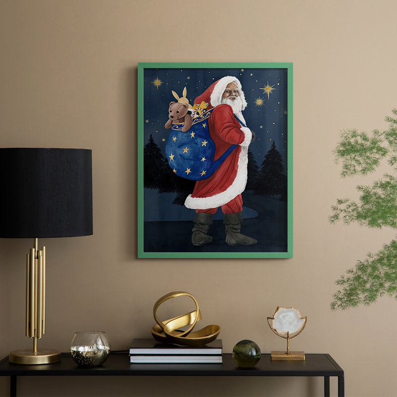«Celestial Christmas Collection B», reproduction encadrée - bois massif, H 21 po x l 17 po, Vert
