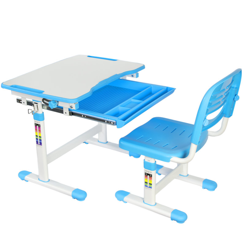Adjustable Blue Acrylic Children's Desk & Chair with Drawer