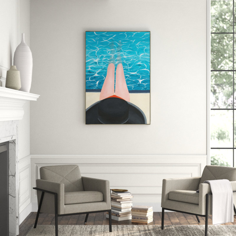 Summer Pool Print by Janice Sadler, 53.5" H x 37.5" W x 1.5" D, Image Brush Gel