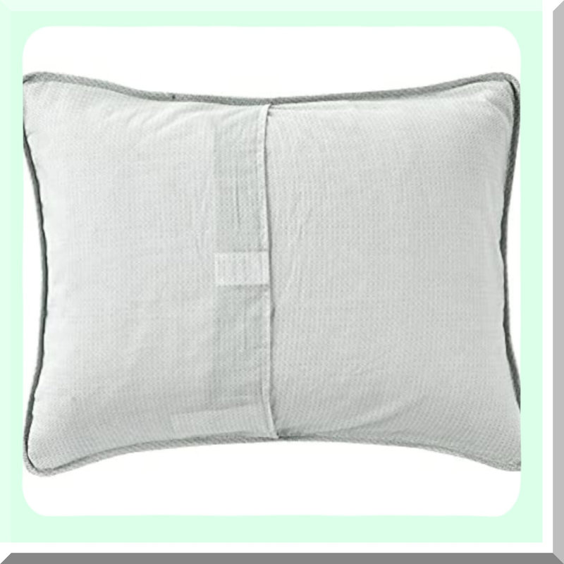 Serenity Blue Cotton Sham - Pre-Washed Bedding with Envelope Closure for Extra Softness - Standard Size 21" x 27" - Palm Design