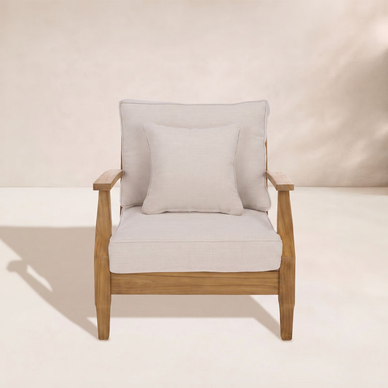 Clairmont Teakwood Patio Armchair, White