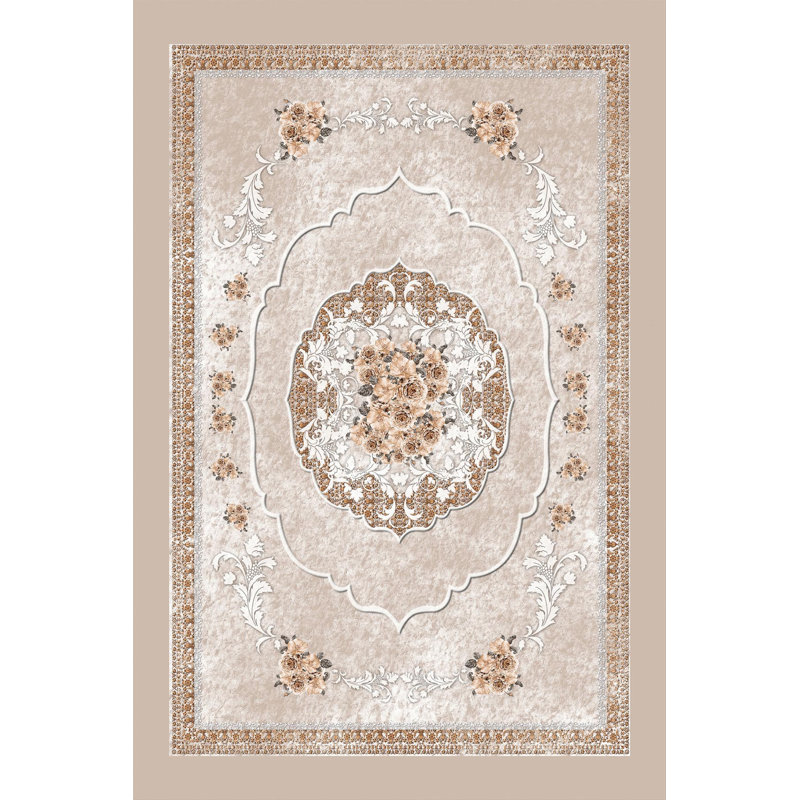 Stylish Woven Carpet (4 x 6 Feet), 100% Polyester, 0.3 in Pile Height | Antibacterial, Non-Slip PVC Dot Underside | Machine Washable, 3D Digital Printed Design | Perfect for Living Room, Bedroom & Office Decor