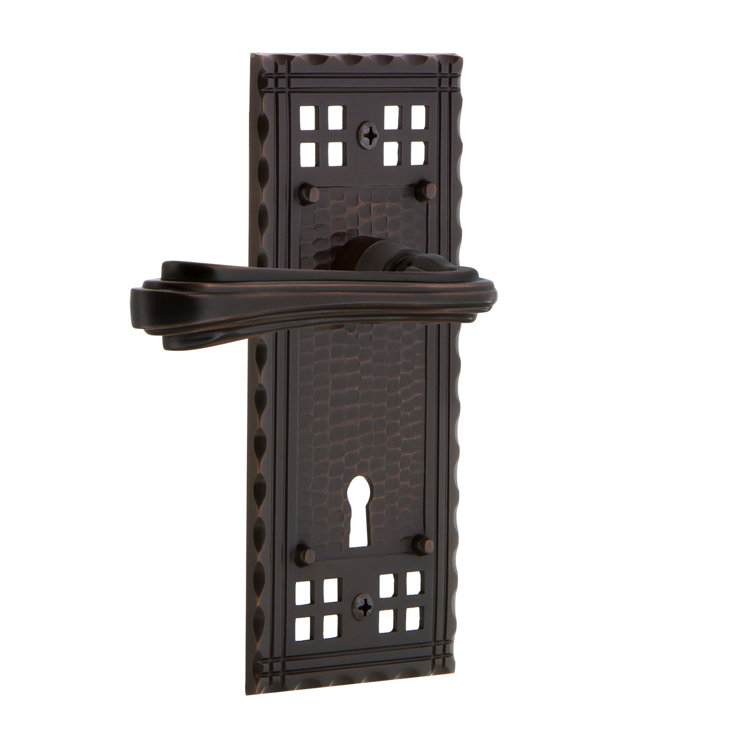 Craftsman Plate Single Dummy with Decorative Keyhole and Fleur Lever