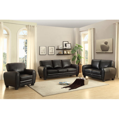 Ensemble de canapé moderne brun foncé 3pc Comfort