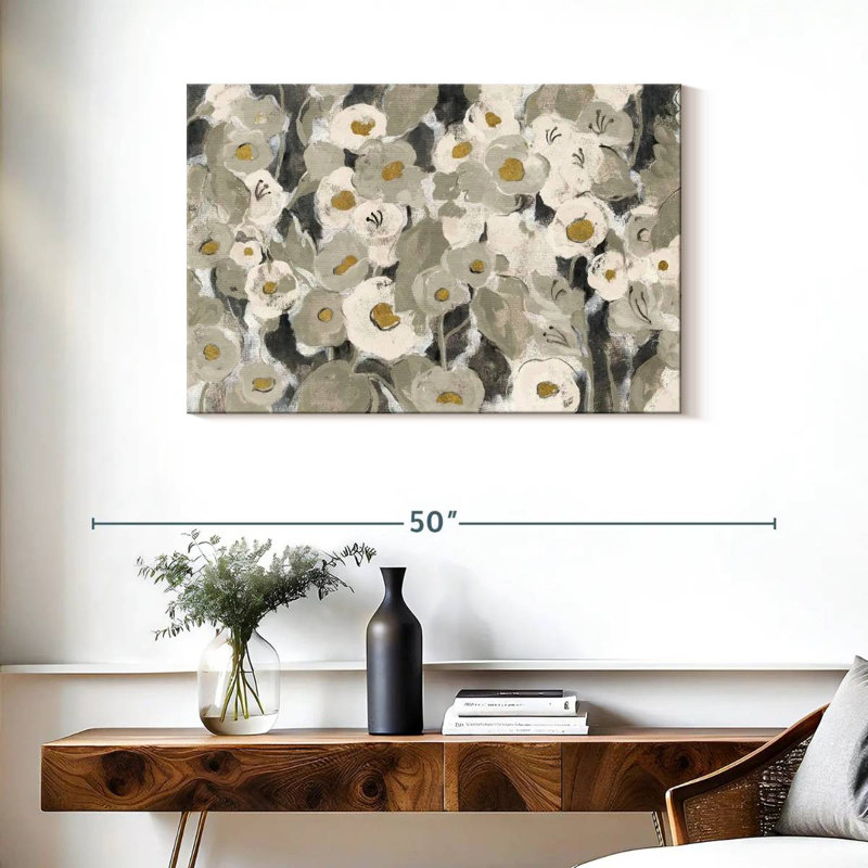 Harnek fleurs veloutées neutres, H 24 po x l 36 po