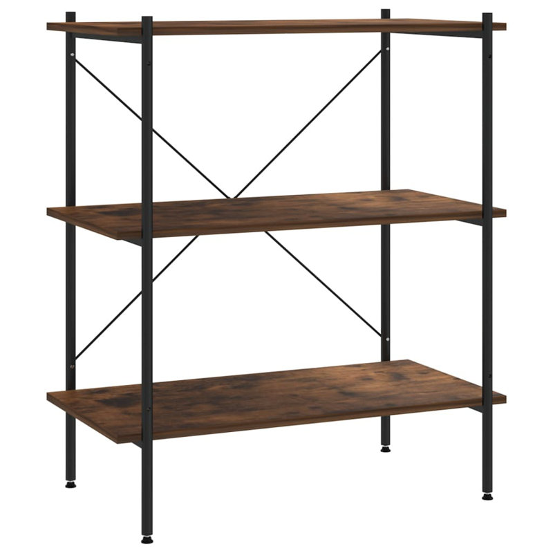 Luxton 80cm W Steel Shelving Unit, Black/Brown