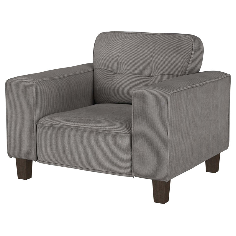 Fauteuil d'appoint capitonné Dana, Gris anthracite