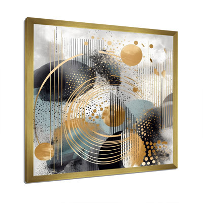 Or et gris, formes modernes, minimalisme II - décoration murale abstraite