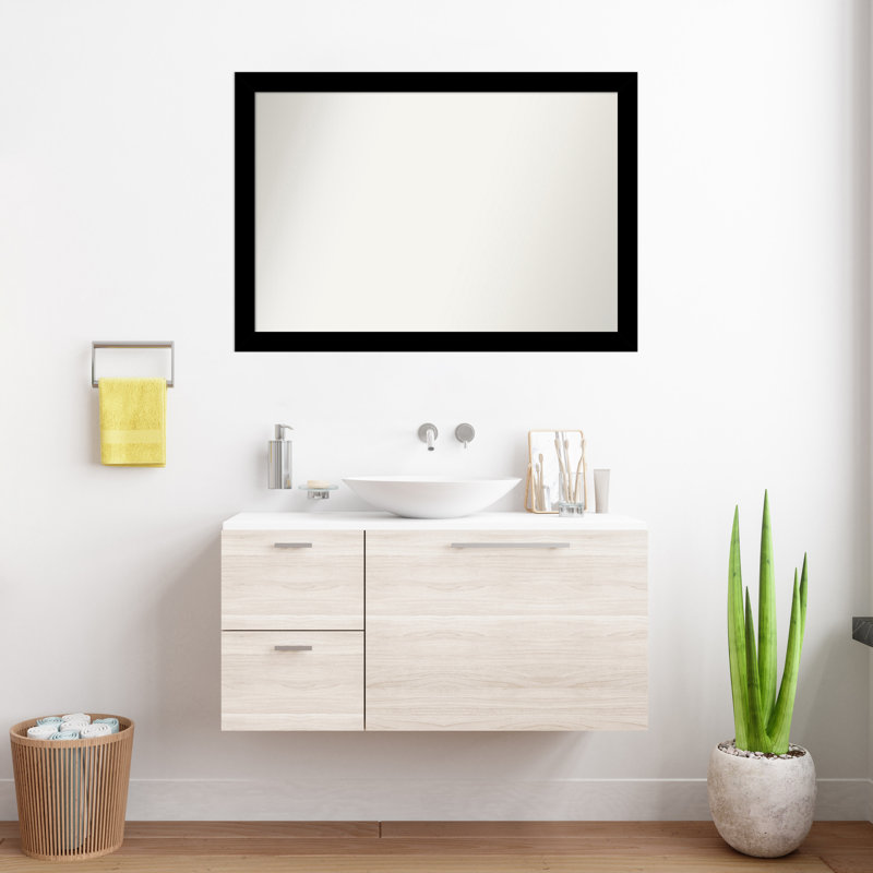 Miroir mural Jini, Noir, Rectangle, 27,25 po x 39,25 po