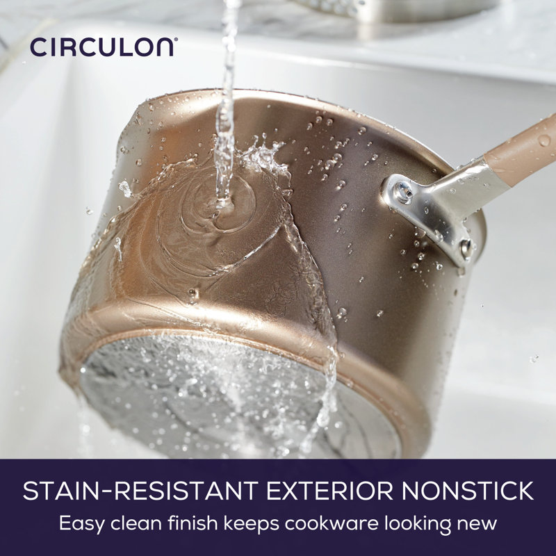 Circulon Premier Professional Hard Anodized Nonstick Cookware Induction Pots And Pans Set, Dishwasher Safe,8 Piece, Bronze