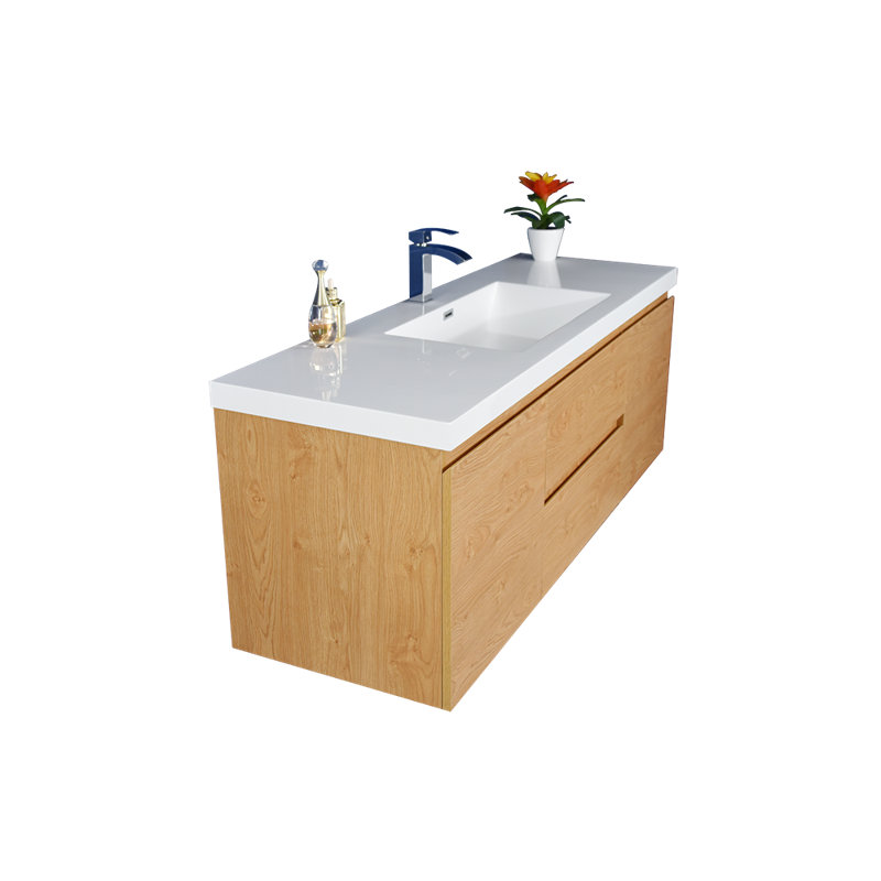 Polychronis 59.5'' Single Bathroom Vanity with Acrylic Top, English Oak