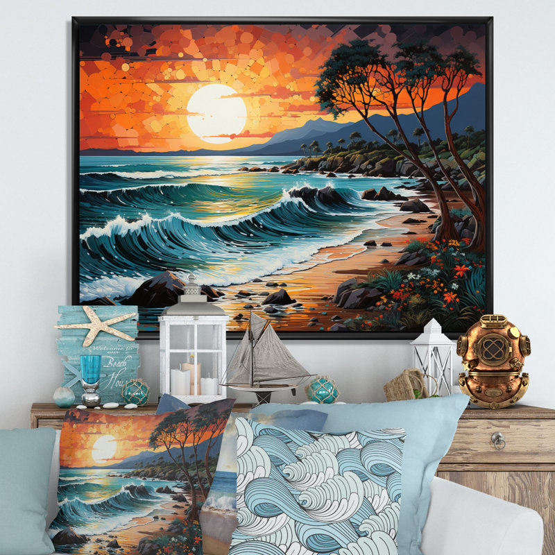 Sopris Beach Photo Tropical Vibes XXIII, H 24 po x l 32 po x P 1 po, Cadre flottant noir