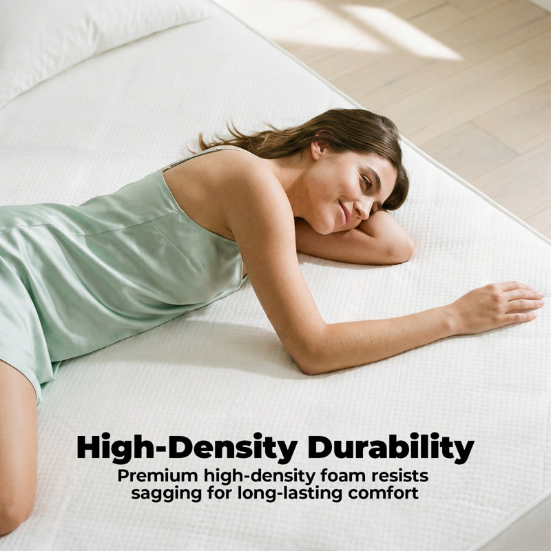 Alvantor Gel Memory Foam Mattress Topper, 2/3/4 Inch Detachable Soft Cover, White, 4 inch, King