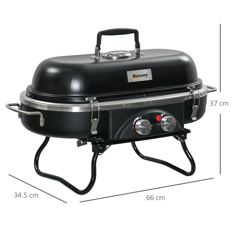 Outsunny 2 - Burner Portable Natural Gas Gas Grill