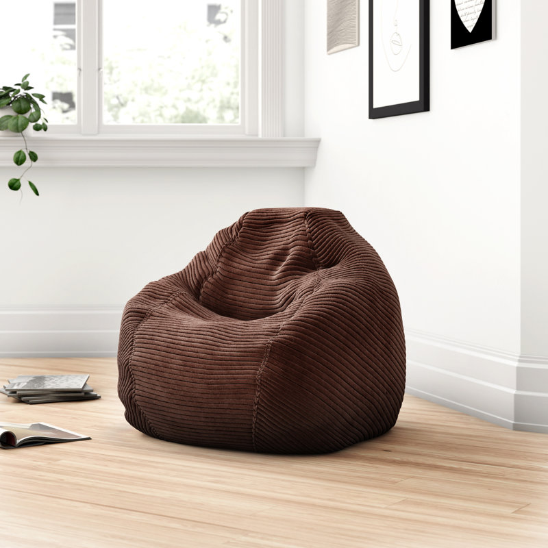 Petit fauteuil poire et méridienne Mikye, Marron foncé