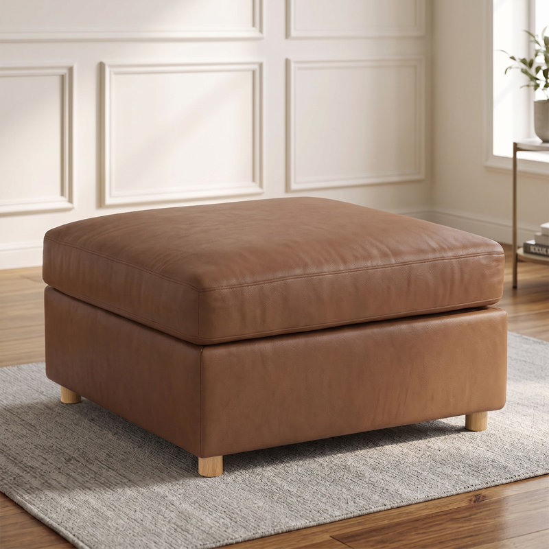 Clinard Upholstered Storage Standard, Faux Leather, Brun