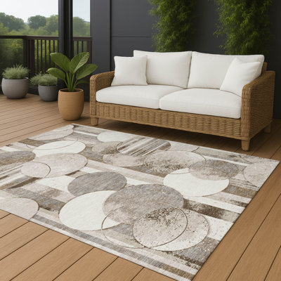 Machine Washable Indoor/Outdoor Chantille ACN2778 Geometric Rug