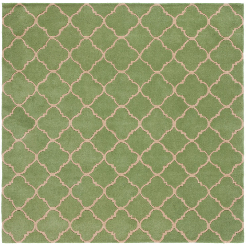 Carolene Hand Tufted Wool Geometric Rug, Square 7'
