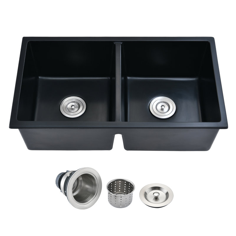 32'' L Double Bowl Quartz Kitchen Sink