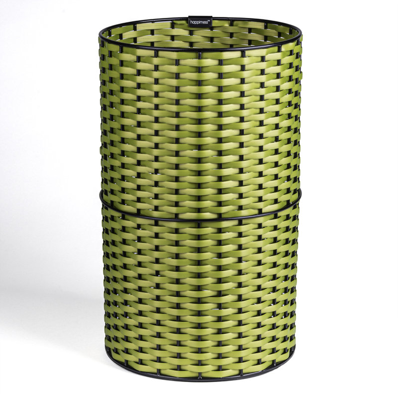 Cecil Open Waste Basket - 4.13 Gallons, Pear Green/Black