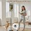  Lampe sur pied 68,5 po à fixation florale décorative à intensité variable avec abat-jour en lin DEL