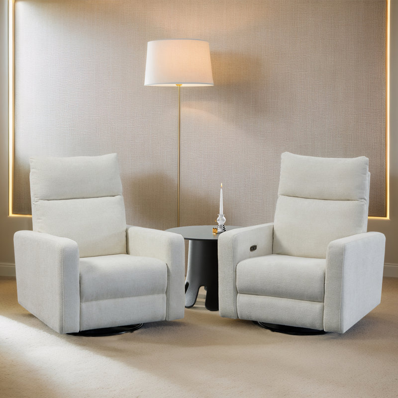 Telesha Upholstered Power Recliner, Beige