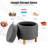 4 in 1 Upholstered Round Storage Ottoman, Fabric Storage Cozy Footstool-2012374793