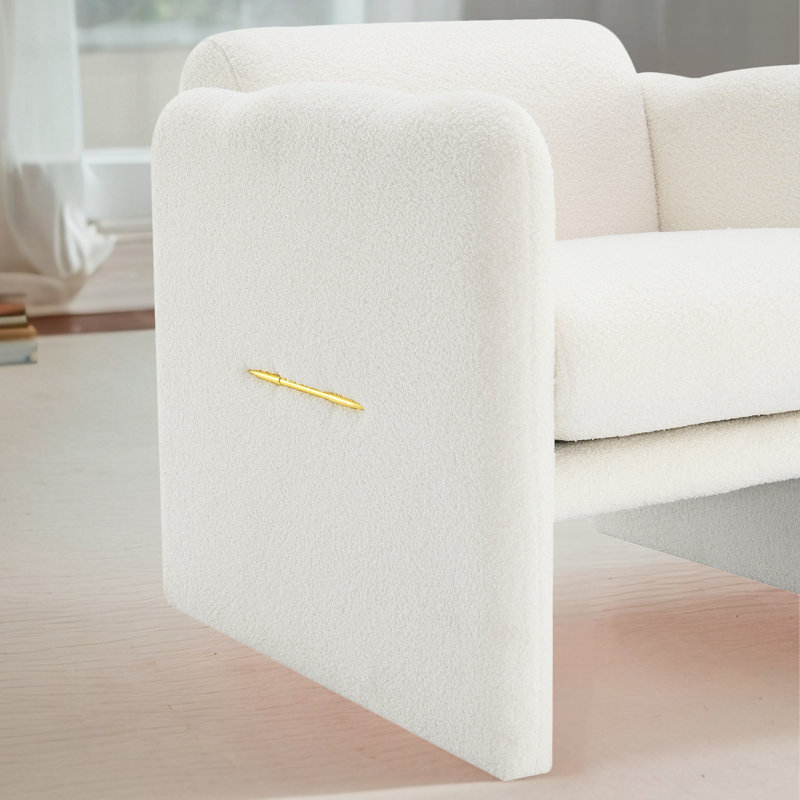Fauteuil d'appoint 28,24 "Waved Arms, Polyester blanc
