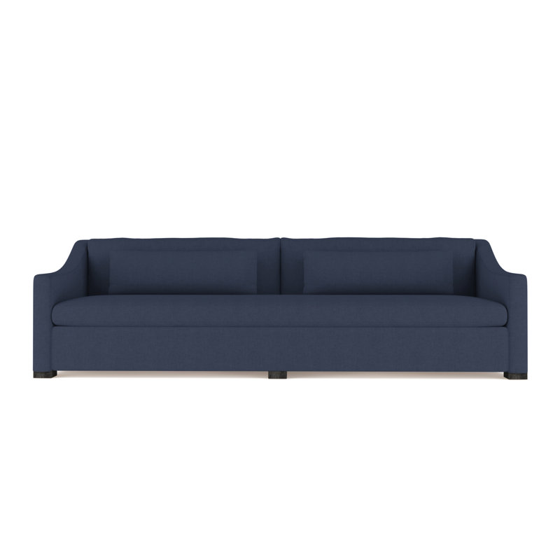 Crosby Slope Arm Sofa, Box Weave Linen Alabaster, 32.5" H x 108" W x 43" D, Ebony