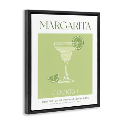 «Minimal Margarita Cocktail», art mural encadré flottant