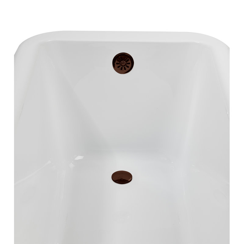 62" Streamline Clawfoot Tub,Tray,Drain, Clawfeet, Matte Black, Matte Oil Rubbed Bronze