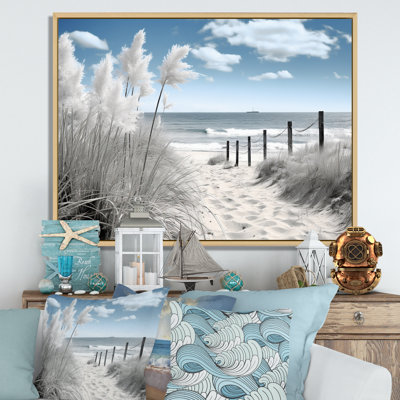 Plage, paysage marin, rêves, chemin II - art mural de plage côtière pour le salon