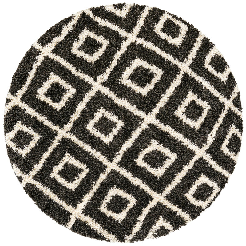 Bikales Geometric Indoor Rug, Round 5'3"